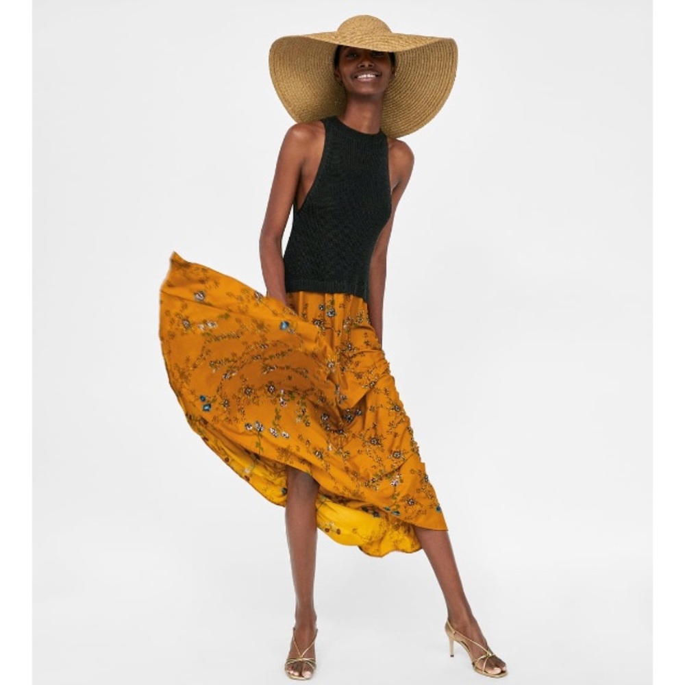 Zara Embroidered Halter Dress
